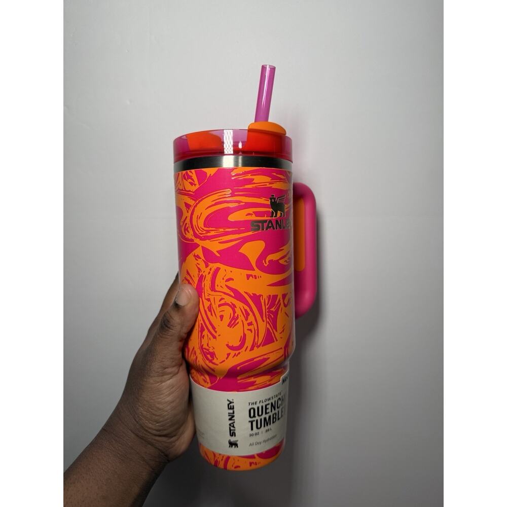 Stanley X Moolah Kicks Turquoise + Pink Orange 30oz Quencher Tumbler Set BNWT - Picture 10 of 14